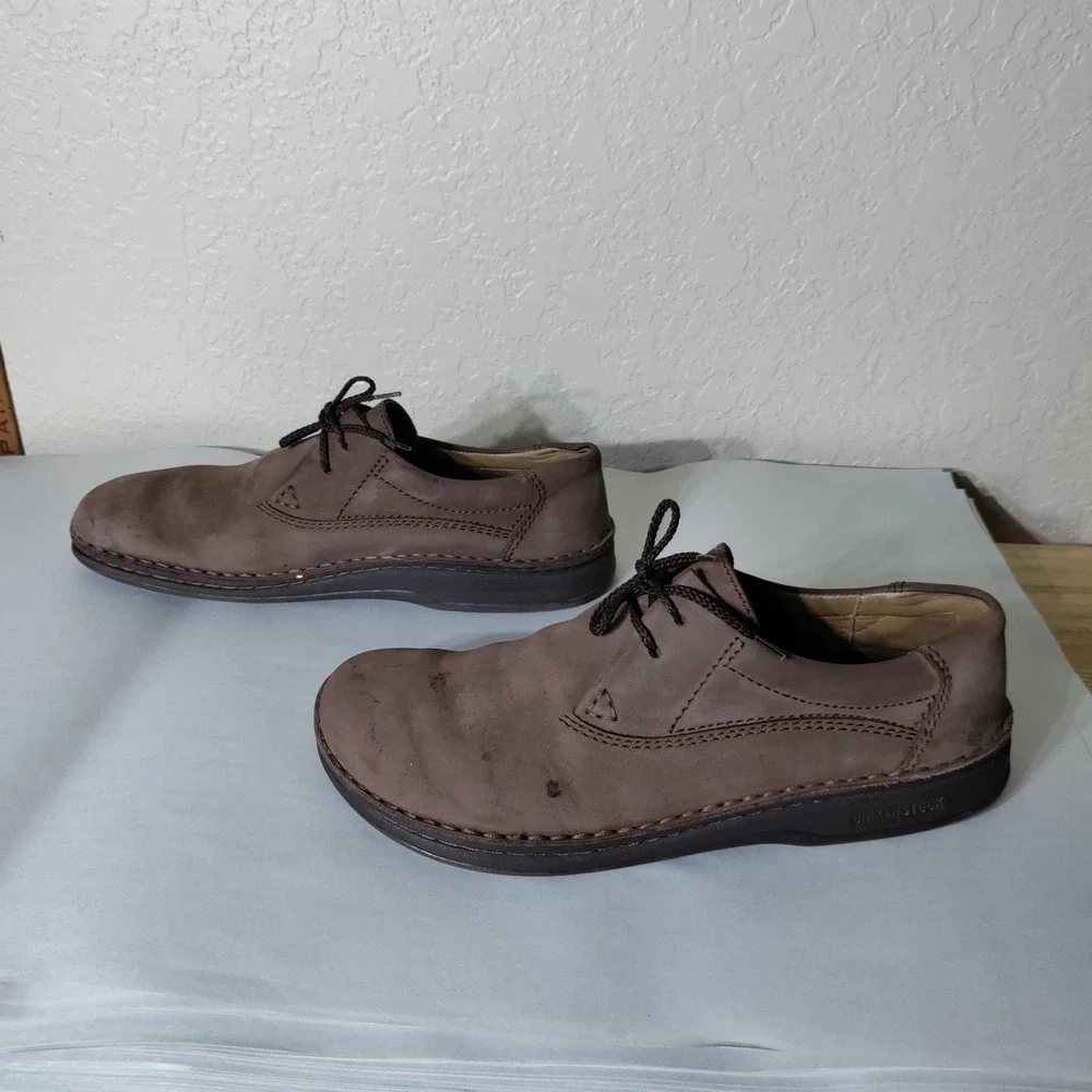 Birkenstock Memphis Brown Nubuck Leather Lace Up Oxfords Mens 11 EU 44 L13